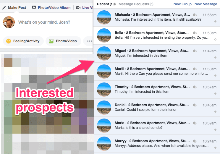 Apartment Advertising on Facebook's Marketplace Property Rentals
