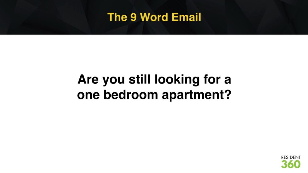 The Nine Word Email for Apartment Marketing