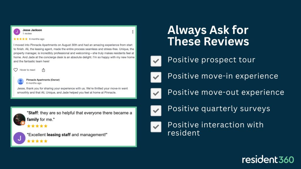 Apartment marketing ideas for 2026 - asking for resident reviews