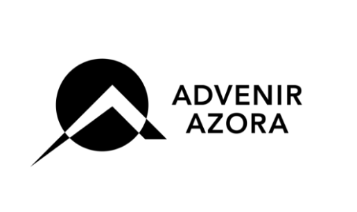 Advenir Azora logo featuring a black circle with a white mountain peak design beside the company name