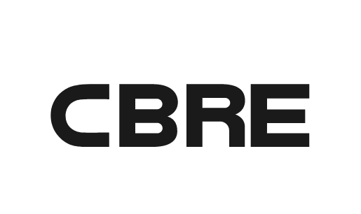 CBRE logo in bold black letters on a white background