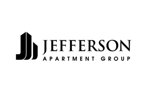 Jefferson Apartment Group logo featuring a stylized building icon beside the company name