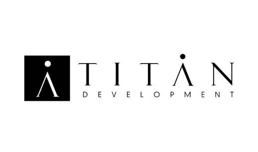 Titan Development logo with a stylized figure icon and stacked text spelling Titan Development