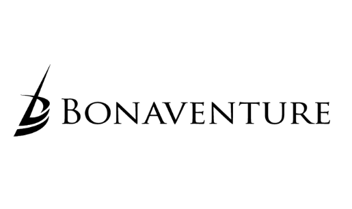 Bonaventure logo featuring a stylized letter B with a swoosh beside the company name in serif font