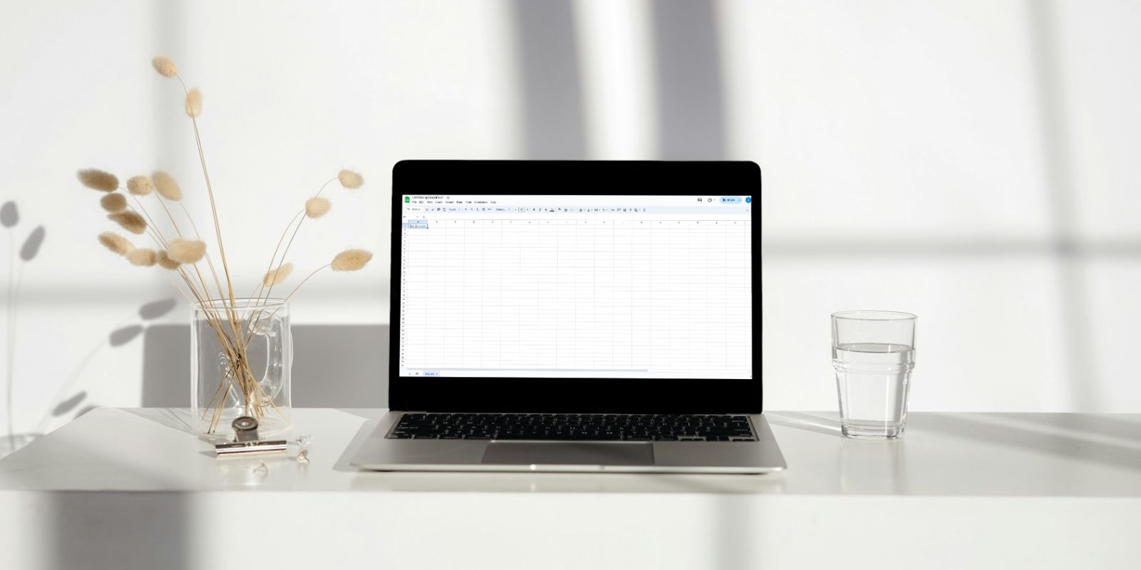 blank excel sheet on computer