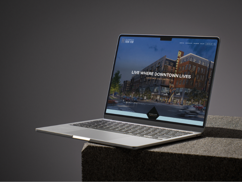 apartment website design Residences at Front Row Laptop
