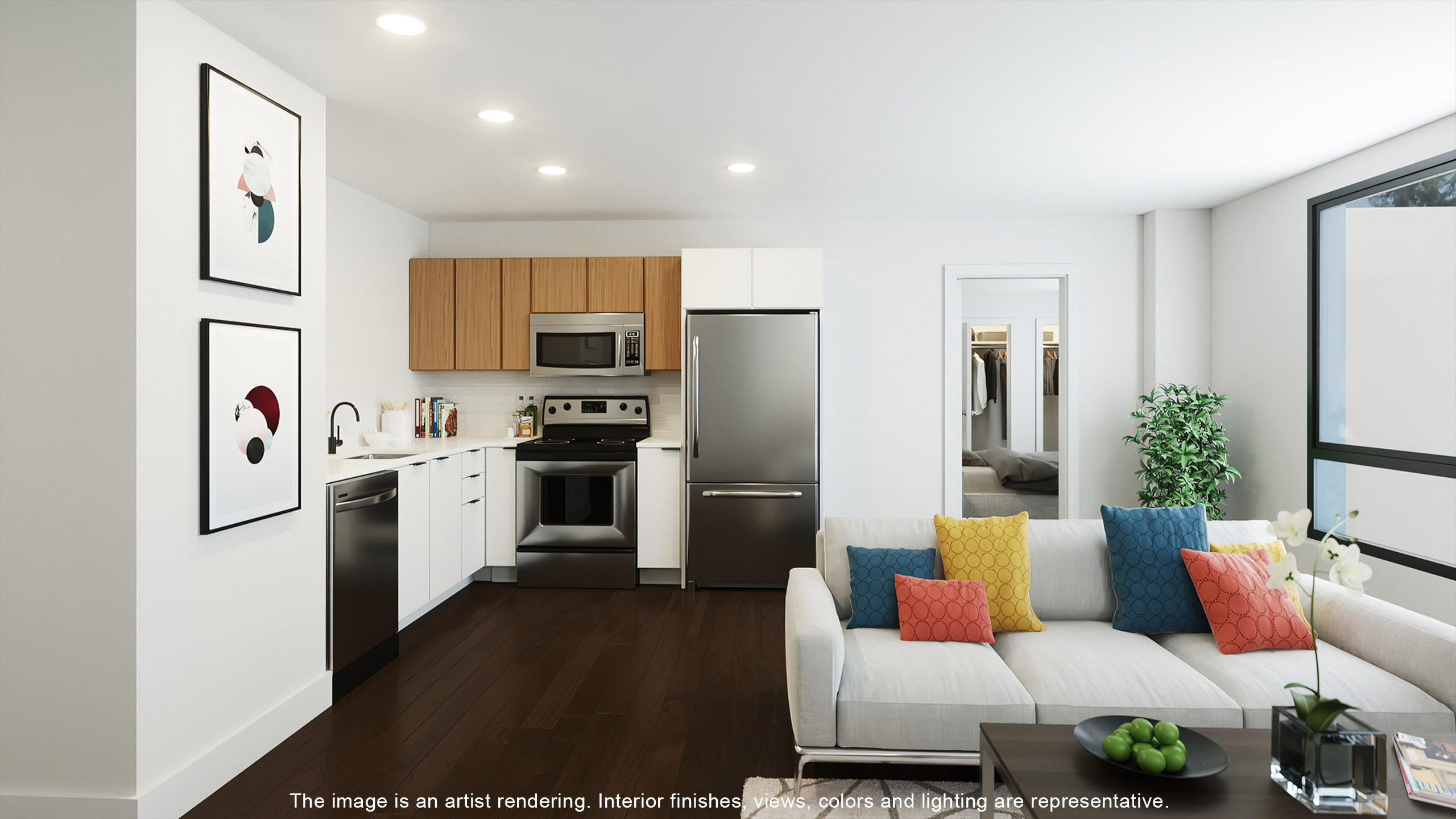 interior rendering and multifamily branding for The Indie