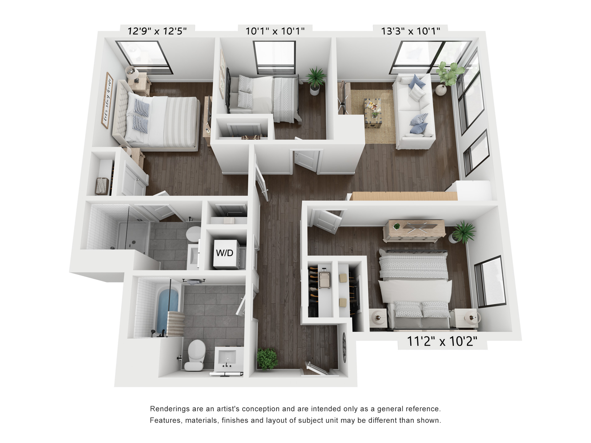 multifamily branding and floor plans for The Indie