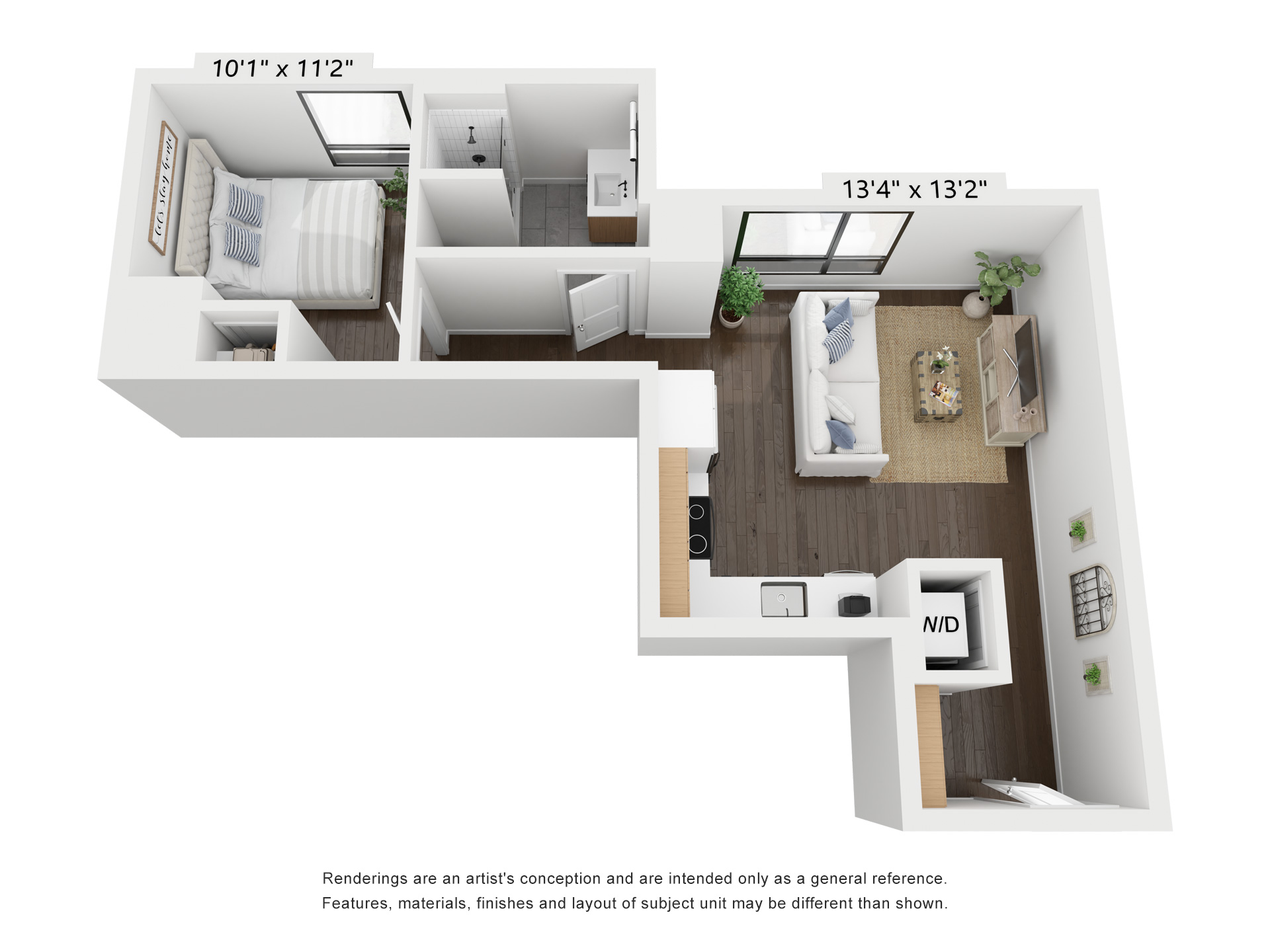 floor plan and multifamily branding for The Indie
