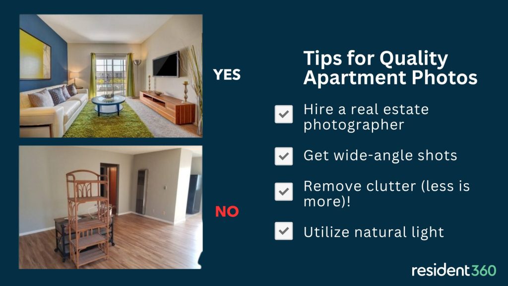 tips for quality apartment photos - apartment marketing ideas for 2026