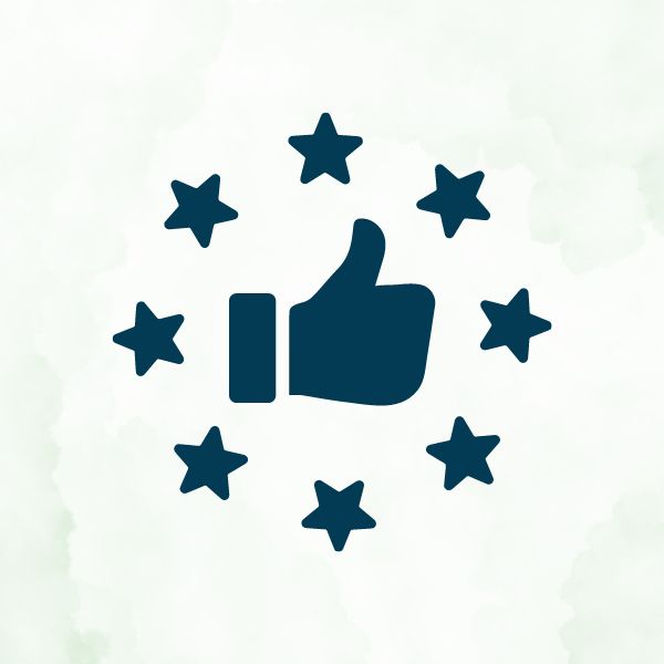 thumbs up with 5 stars